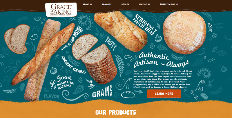 Another premium artisenal bread brand product site