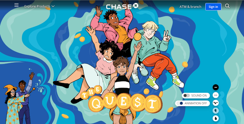 The Quest interactive comic from chase.com